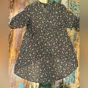 Torrid Lexie Chiffon High Low Grey Tunic Size 1 14/16 Button Up